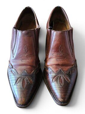 Nine West Western Shoes Two-Tone Leather Size 8